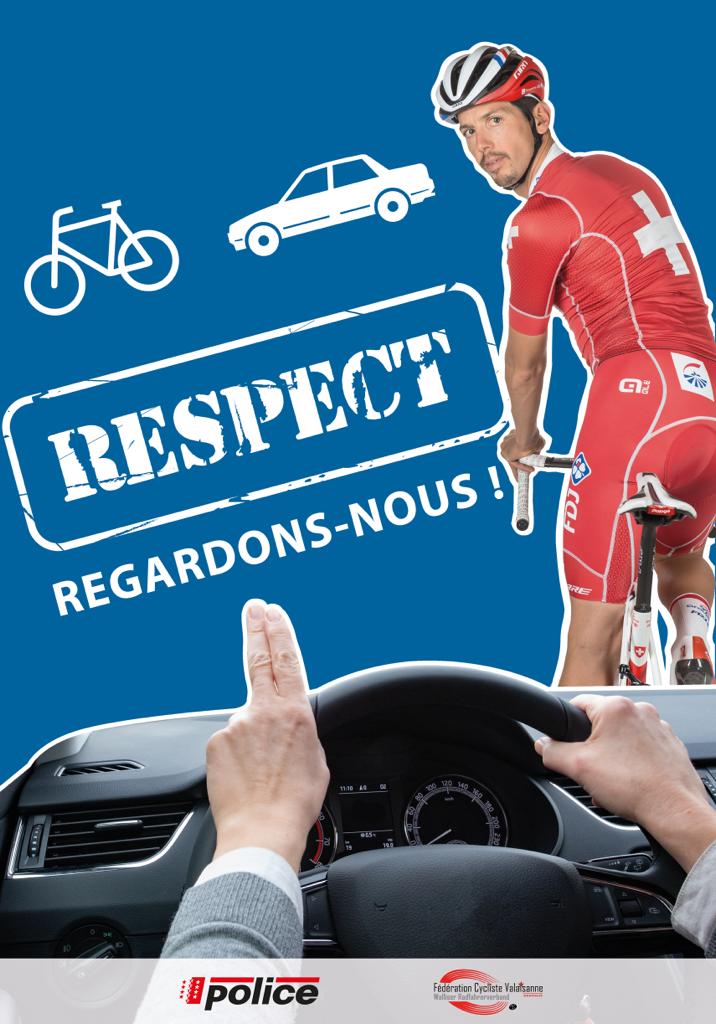 L'affiche de la campagne 2019 de la Police cantonale valaisanne.